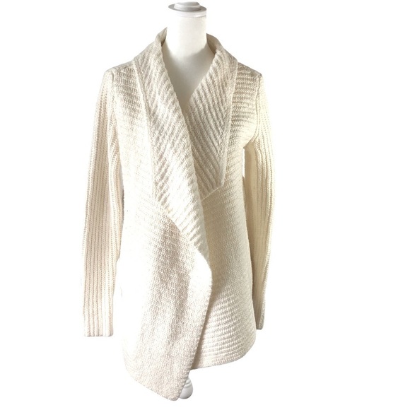Abercrombie and Fitch Cotton Blend Open Cardigan Sweater Women XS White - Picture 1 of 8